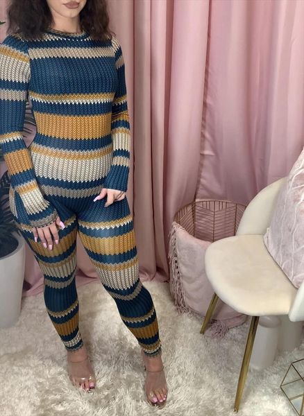 

bodycon striped print womens romper long sleeve vintage colorful backless playsuit overalls rompers club, Black;white