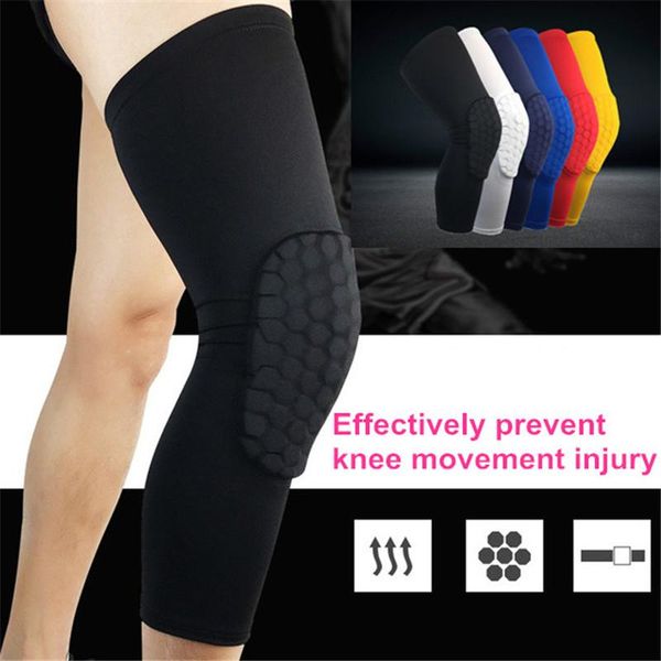 

sports beehive kneecaps lycra anti-collision non-slip basketball running football breathable thermal protection gear elbow & knee pads, Black;gray