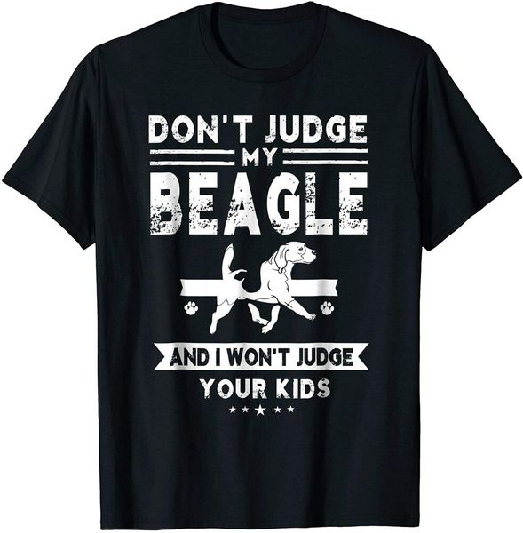 

don't judge my beagle dog - t-shirt funny size m-5xl, White;black