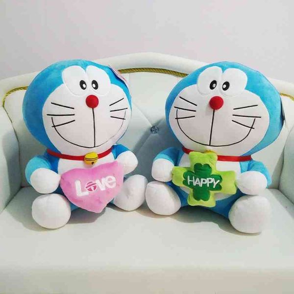 

aojieer doraemon clover love robot cat plush toy small dingdang doll