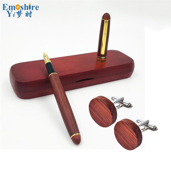 

vintage stationery pen set man collection wood cuff links for wedding metal retro wooden fountain gift pc005 pens