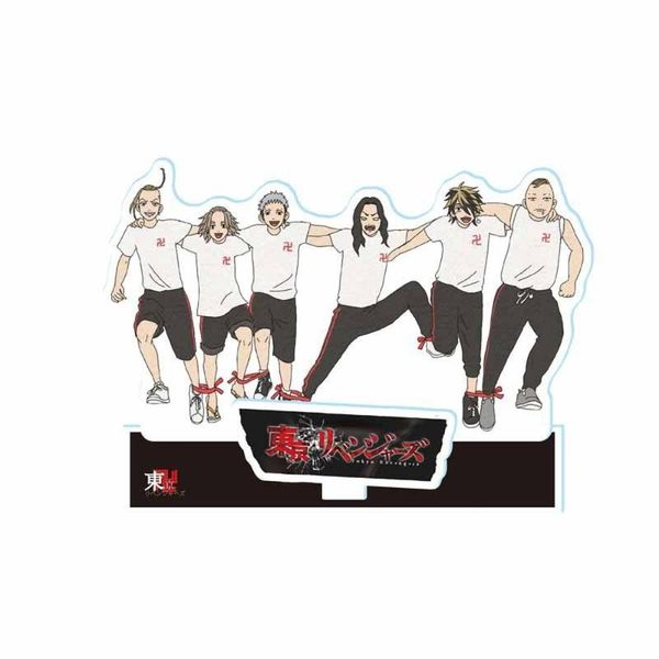 

keychains anime tokyo revengers character figure stand model cosplay manjiro ken takemichi hinata plate acrylic props, Silver