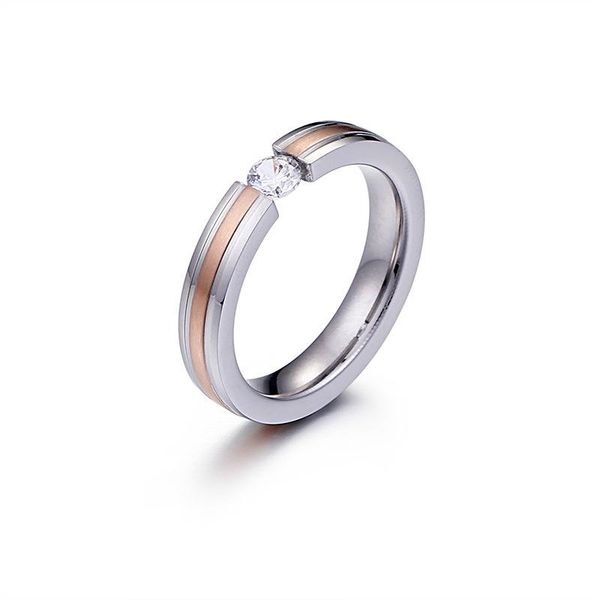 

wedding rings japanese and korean titanium steel black rose gold couple ring, Slivery;golden