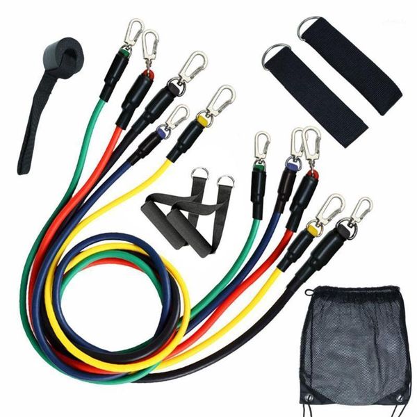 

activity trackers 11pcs/set pull rope fitness exercises resistance bands latex tubes pedal excerciser body training workout yoga rubber loop