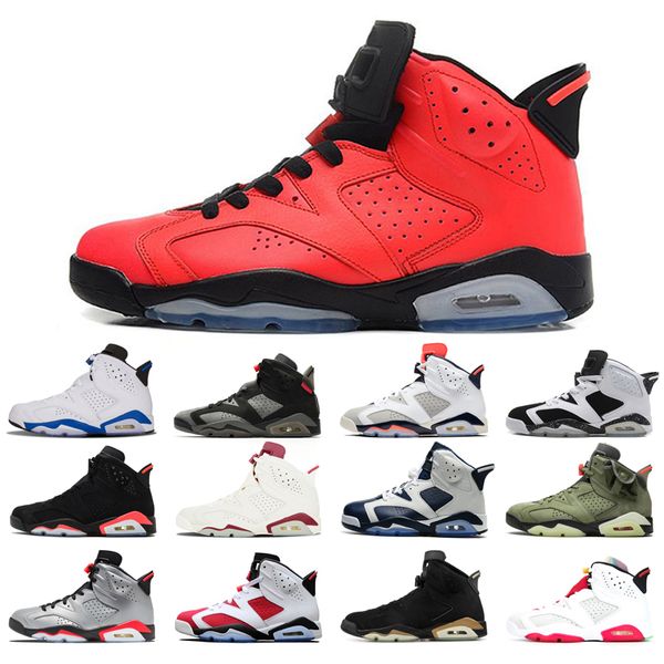 

man's basketball shoes 6s high cut angry bull black cat infrared carmine hare marron oreo sport blue unc white infared tinker quality