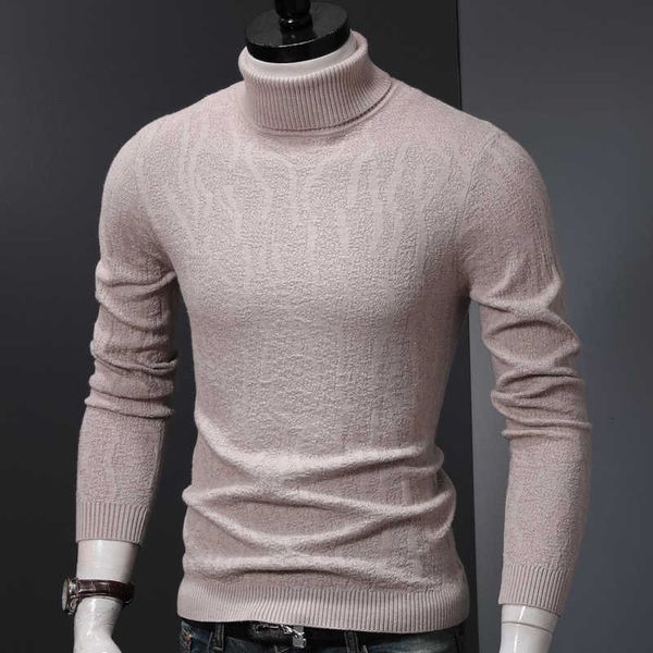

men's hoodies & sweatshirts male fashion turtelneck winter sweater pullovers knitted-out clothes jckz, Black