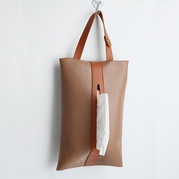 

home nordic color matching tissue bag car toilet box leather pumping hanging creative soft cloth paper holder lb486 boxes & napkins