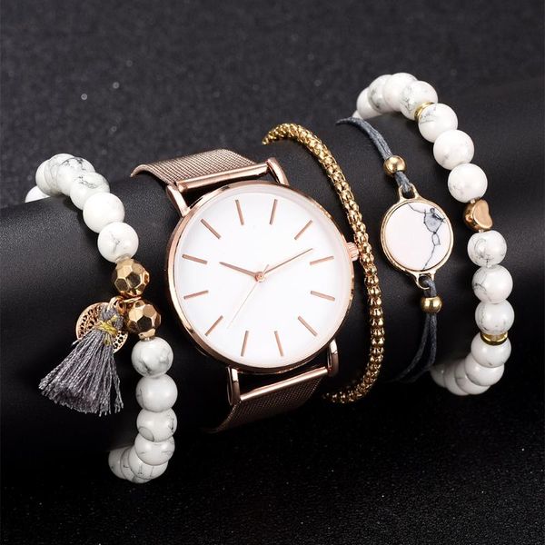 

watch bands women set bracelet japan movement simple waterproof rose gold stainless steel mesh ladies relogio, Black;brown