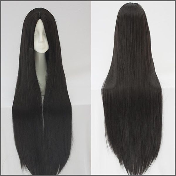 

synthetic wigs talang black wig heat resistant fiber carnival perruque long wavy middle part line hair female salon hairpiec