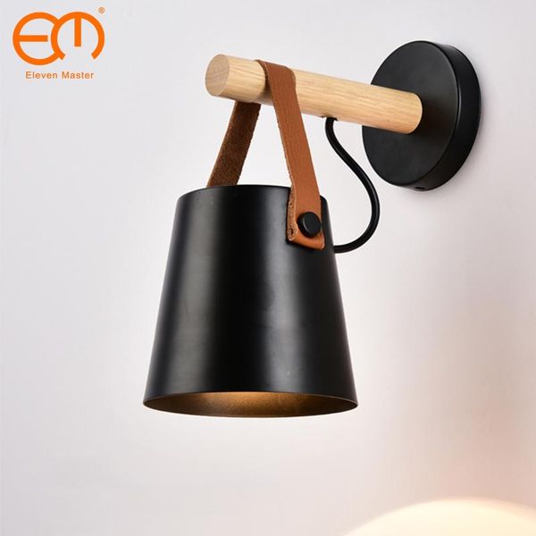 

wall lamp wooden simple creative light led bedroom bedside decoration morden nordic design living room corridor el e27 lamps