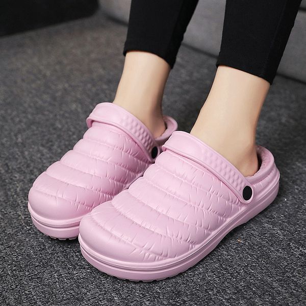 

2020 autumn and winter new cotton slippers womens waterproof non-slip plush cotton shoes warm thickened couple plush slippers, Black