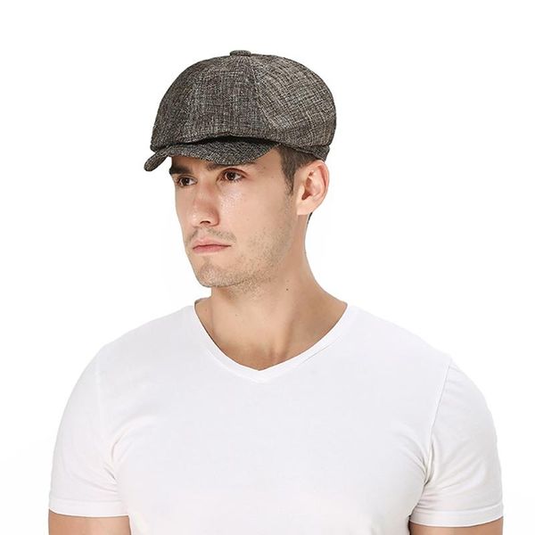 

outdoor hats casual style beret flat cap practical uv protection breathable cotton linen running sports golf hat visor, Black;white