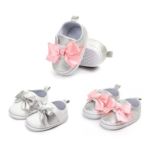 

first walkers est princess dress shoes big pink bow born girls pu leather soft sole no-slip walker infant toddler shoe a26