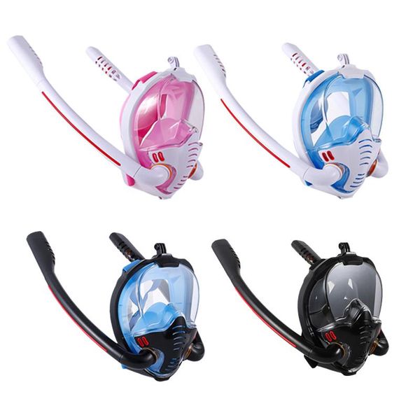 

diving masks universal swimming mask double breathing tube silicone full dry snorkeling scuba goggles equipment water sports