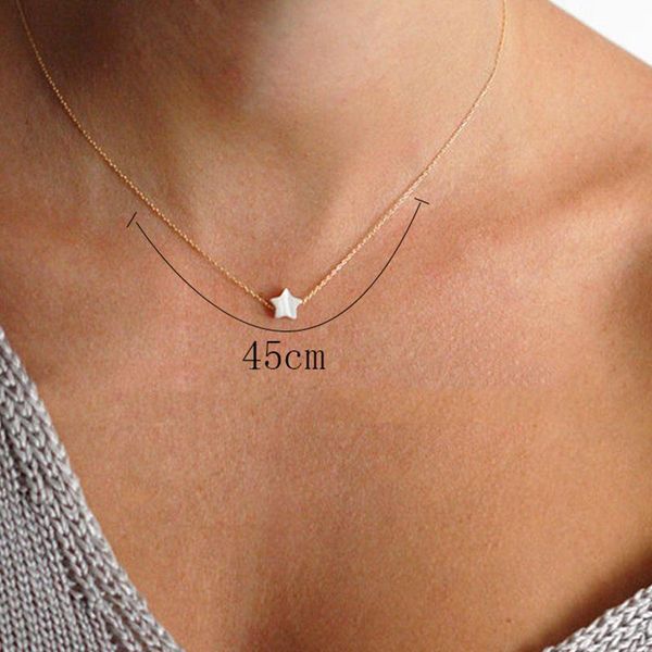 

chains fashion simple shell pendant necklace for women short gold color summer beach jewelry gifts drop, Silver