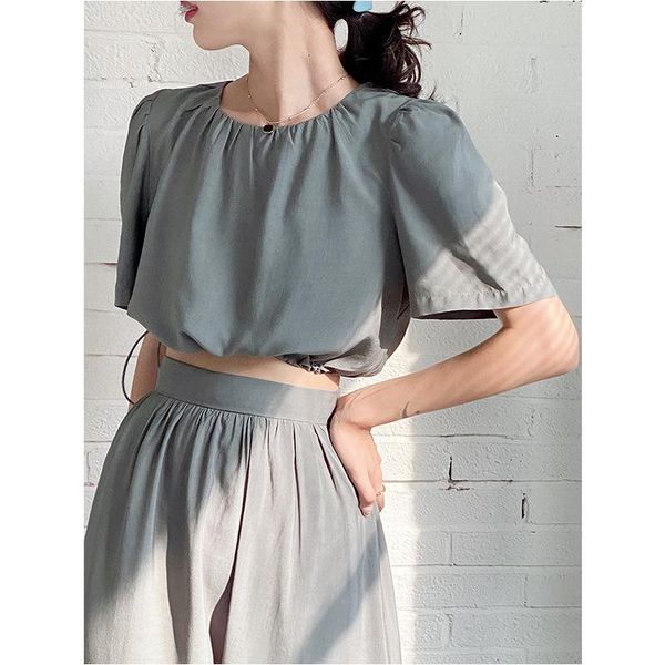 

women's t-shirt french temperament suit 2021 summer fashion short sleeve t shirt korean version jacket, White