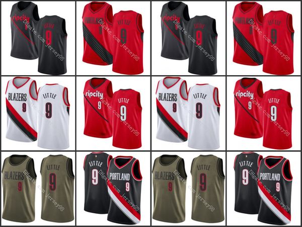 

portland trail blazers men #9 nassir little retro basketball jersey, Black