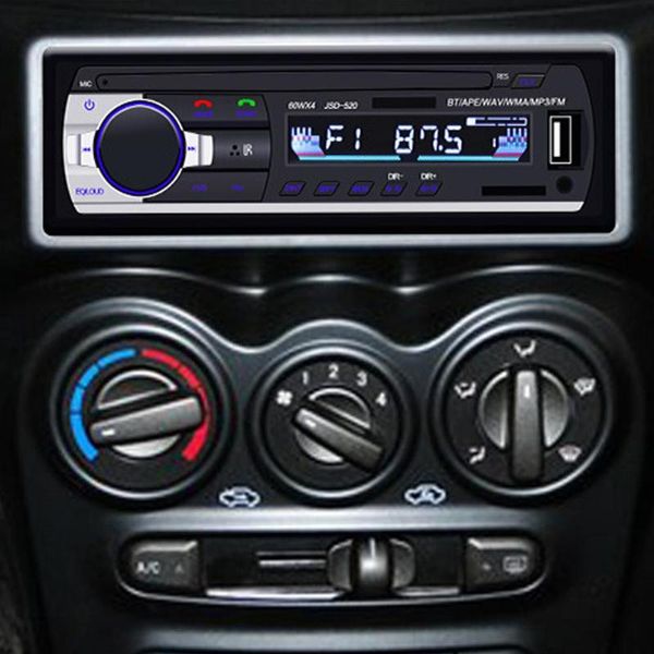 

car audio 1 din universal bluetooth handmp3 player stereo 4x60w radio fm aux input receiver with usb eq music ect