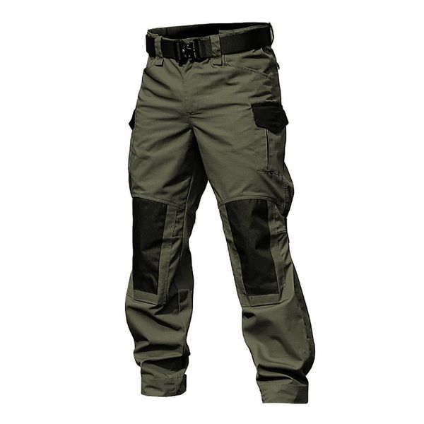 

men military tactical cargo pants army green combat trousers multi pockets gray uniform paintball autumn work clothing men's, Black