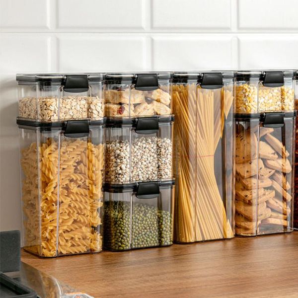 

storage bottles & jars kitchen containers suit plastic transparent grain tank can be stacked japanese-style sealed jar box