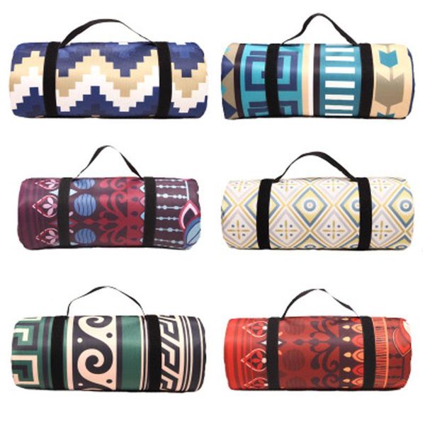 

camping mat retro printed folding mattress baby climb outdoor waterproof beach picnic blanket for multiplayer pads