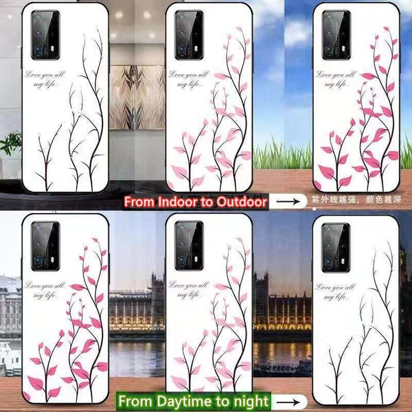 

cell phone pouches for huwei p40 pro plus sunshine flower color change case huawei mate 30 40 nova 8 tempered glass cover