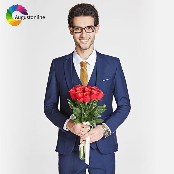 

men's suits & blazers men for wedding royal blue bridegroom groom prom slim fit formal blazer custom tuxedo man costume jacke, White;black