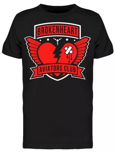 

brokenheart, aviators club tee men's -image by shutterstock, White;black