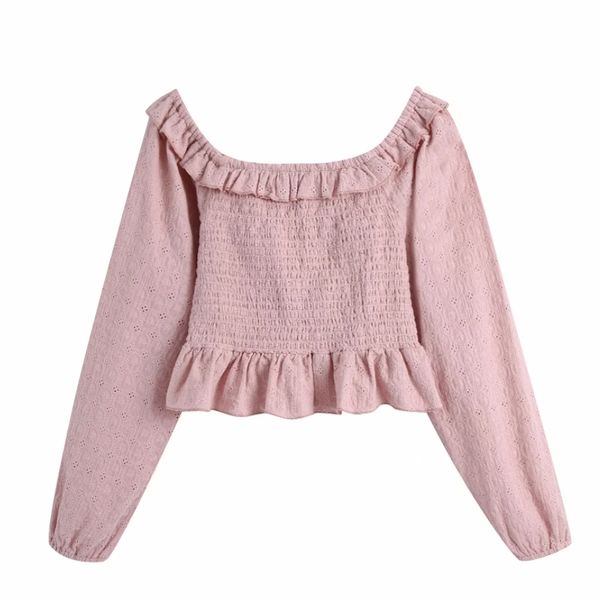 

fashion women slash neck casual jacquard short shirt female long sleeve blouse slim blusas s8575 210430, White