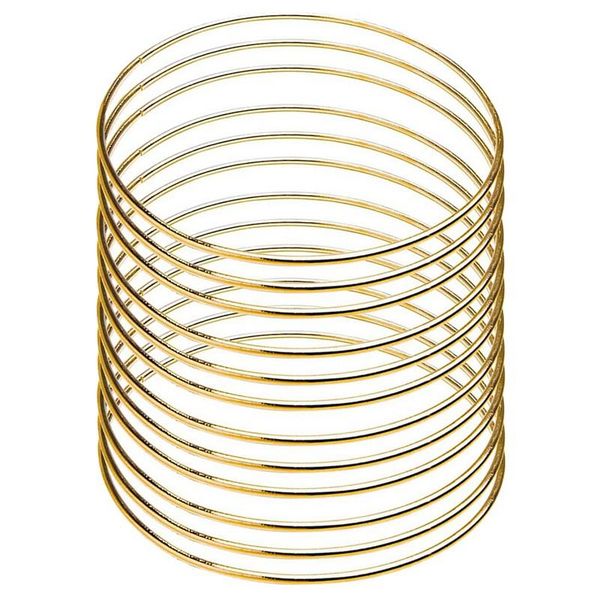 

12pcs 5 inch gold dream catcher metal rings floral hoops wreath macrame creations ring for crafts diy decorative objects & figurines