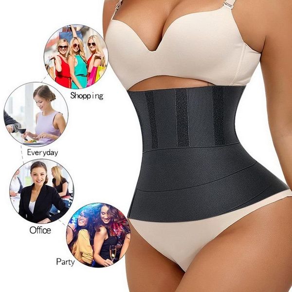

waist support wrap lumbar sauna belt trimmer body shaper, Black;gray