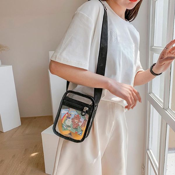 

clear messenger bag casual women small pvc shoulder crossbody handbags purse bags for 2021 summer cross body
