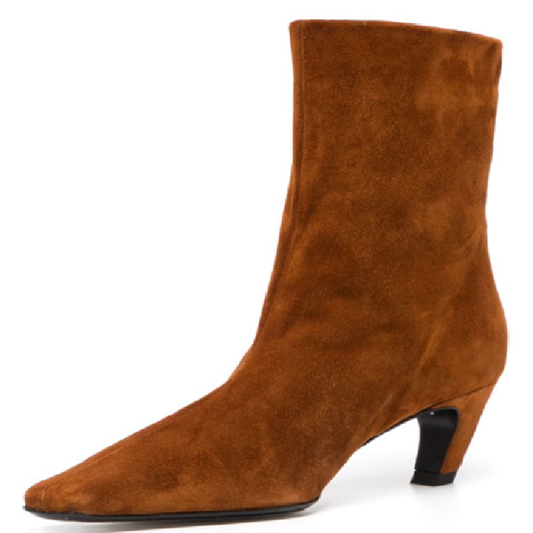 

boots suede leather women's ankle stretch elastic sock women pointed brown blue party shoes female autumn winter 2021, Black