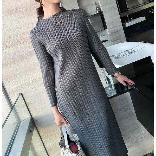 

casual dresses 2021 winter pleated women comfortable dress long sleeve korean style casual aesthetic clothes rzh2, Black;gray