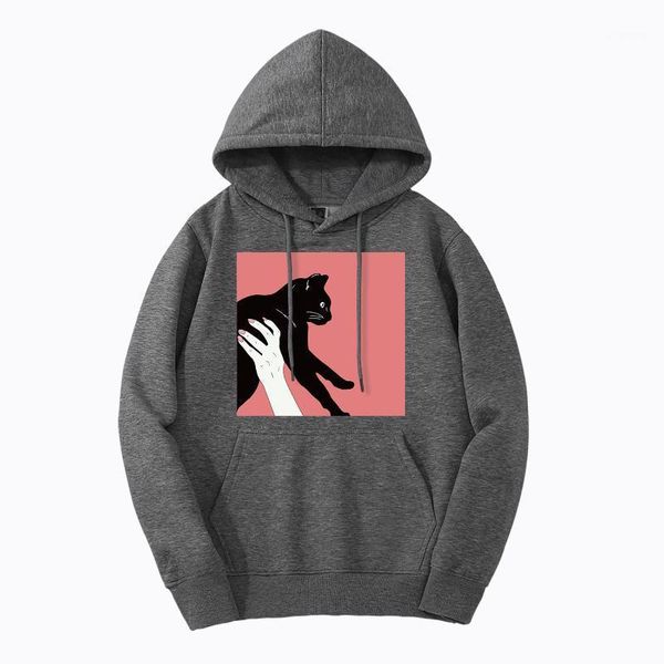 

men's hoodies & sweatshirts arrival cats hands mens animal print casual bodywarmer fitness hip hop sportswear fashion lovely streetwear, Black
