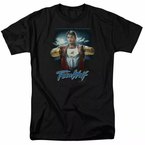 

teen wolf poster t shirt mens licensed movie tee scott howard black, White;black