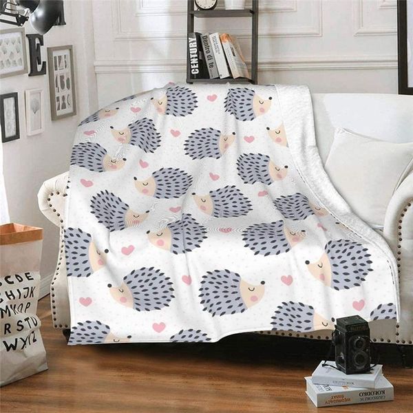 

blankets 50x60 cute hedgehog blanket light and soft flannel fleece suitable for bed sofa chair office