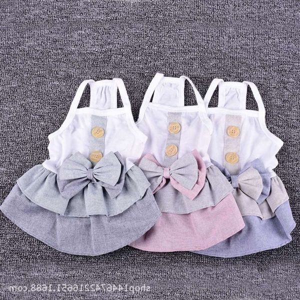 

the dog clothes summer british button sling skirt dog pet clothing supplies