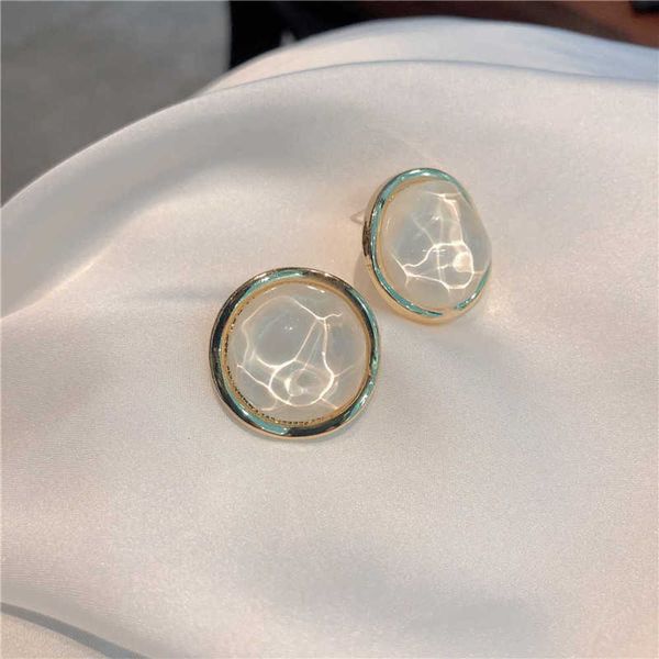 

rocks fashion moonlight big study earrings for women fingerprint personality around geometric jewelry wholesale, Golden