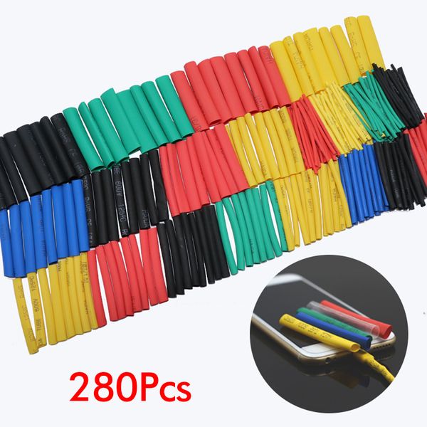 127pcs / 164 pcs / 280 pcs / 328 pcs conjunto de fio poliolefino encolhimento sortido tube tube tube cabo de fio de cabo isolado tubulação de mangas 2: 1