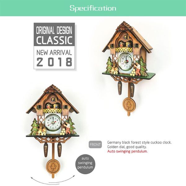 

wooden cuckoo wall clock bird time bell swing alarm watch home art decor fhj889 clocks