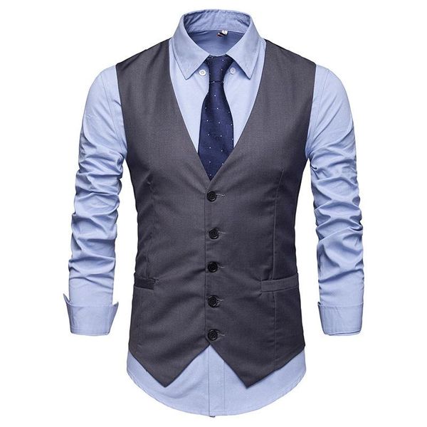 

men's vests suit vest slim fit single breasted large, Black;white