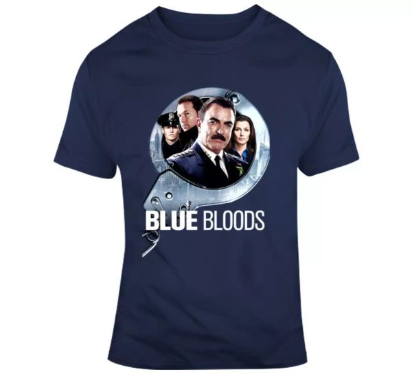 

blue bloods tom selleck donnie walberg cop tv fan t shirt, White;black