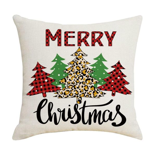 

pillow case 2022 christmas pillowcase square cotton cushion cover throw xmas decoration for home natal 45x45cm