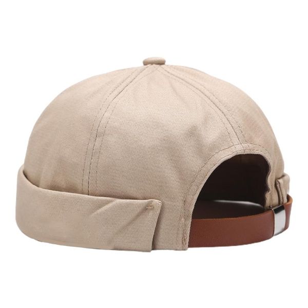 

beanies 2021 vintage docker brimless hat breathable beanie with cloth sticker decoration cotton adjustable women