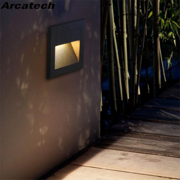 

outdoor wall lamps 10pcs/lot 3w led lamp footlights corner light embedded stair lights step waterproof nightlights lighting nr56