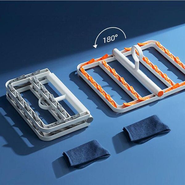 

hangers & racks 24 clips portable socks clothes hanger rack clothespin windproof drying sock holder wardrobe storage cloth organizer