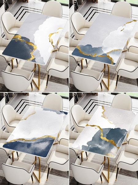 

table cloth 1.5mm thick pu leather tablecloths waterproof oilproof pvc soft covers placemat european nordic style mat almofada