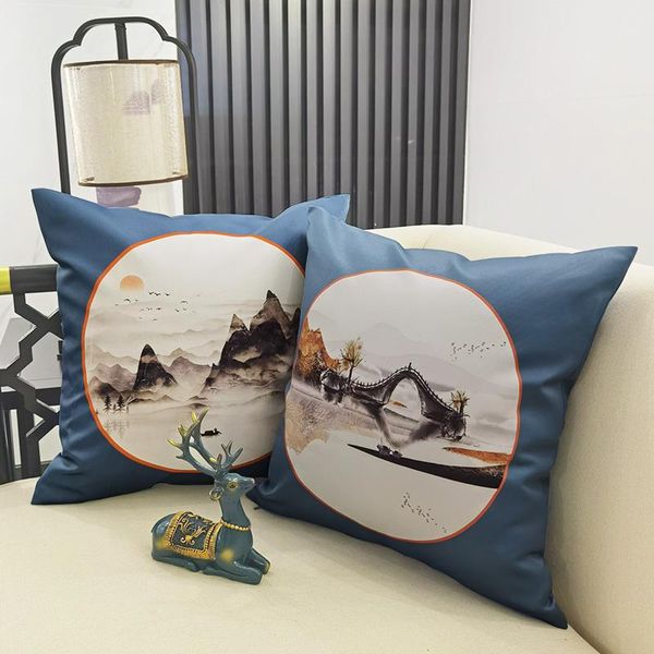 

cushion/decorative pillow chinese style cushion cover pillowcase decorative case landscape brush painting is very artistic car sofa home dec