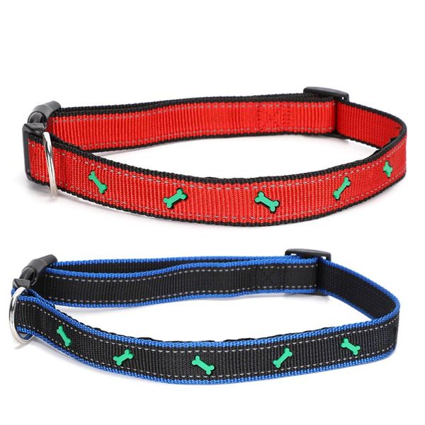 

dog collars & leashes pet harnesses leads dogs cats adjustable reflective safety nylon collar neck strap with buckle leash